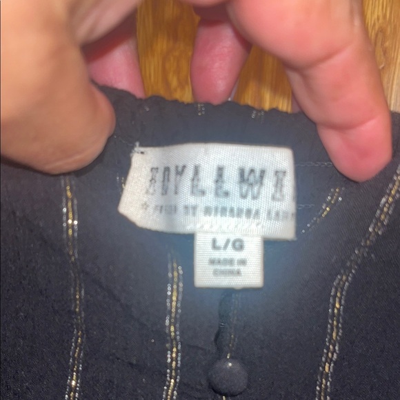 Idyllwind size Large Black Striped w/ Gold Women's Top - Picture 4 of 10